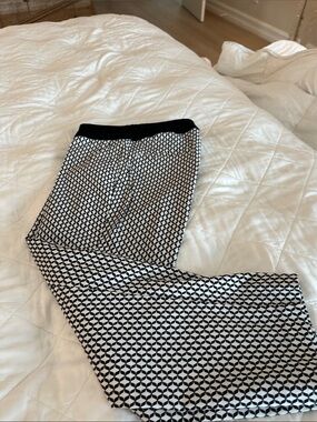 Black & White Geo Wide-Leg Palazzo Pants